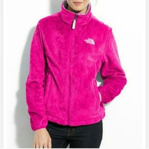 Hot pink fuzzy northface jacket